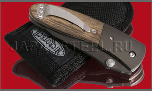 Нож складной Microtech LCC D/A Black Ti Plain Wood micarta