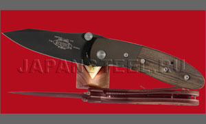 Нож складной Microtech LCC D/A Black Ti Plain Wood micarta