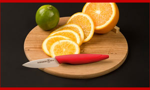 Нож для чистки овощей керамический Hatamoto Home HC070W-RED красная рукоять