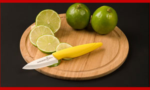 Нож для чистки овощей керамический Hatamoto Home HC070W-YEL желтая рукоять
