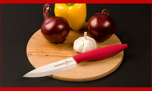 Нож универсальный керамический Hatamoto Home HC110W-RED красная рукоять ― Интернет-магазин уникальных ножей и мечей