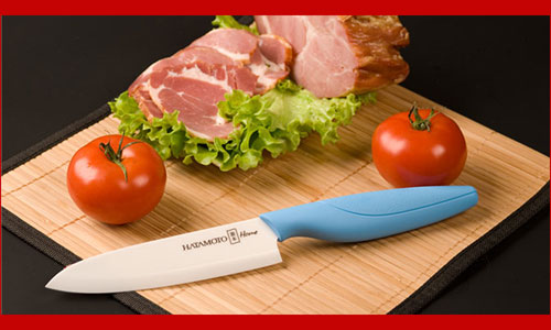 Нож Шеф керамический Hatamoto Home HC150W-BLU голубая рукоять ― Интернет-магазин уникальных ножей и мечей