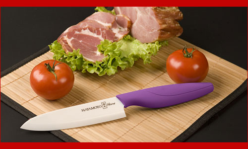 Нож Шеф керамический Hatamoto Home HC150W-PUR фиолетовая рукоять ― Интернет-магазин уникальных ножей и мечей