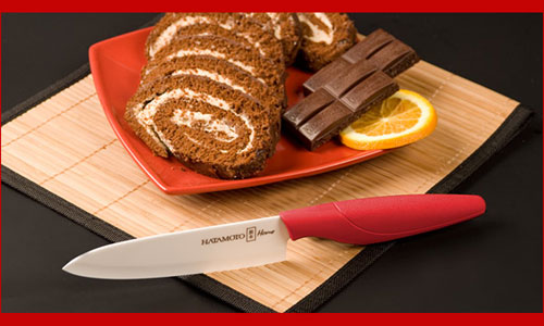 Нож Шеф керамический Hatamoto Home HC150W-RED красная рукоять ― Интернет-магазин уникальных ножей и мечей
