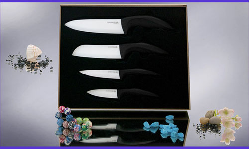Hatamoto Premium HM08W4-A Набор из 4-х керамических ножей (75, 100, 120, 145мм) ― Интернет-магазин уникальных ножей и мечей