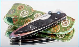 Нож складной Mcusta MC73D Classic Wood/Damascus Folders African Ebony –Kasumi-