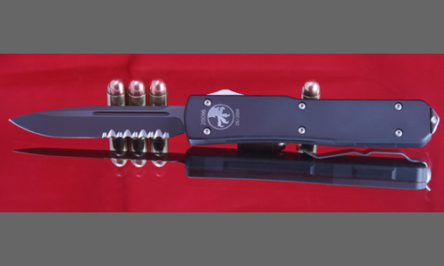 Нож автоматический Microtech MT121-2 Old Ultratech Black Serr ― Интернет-магазин уникальных ножей и мечей