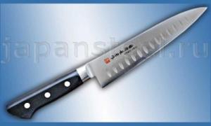 Нож кухонный Fujiwara Kanefusa FKS-23 Gyuto 180 Molybdenum Vanadium с проточкой