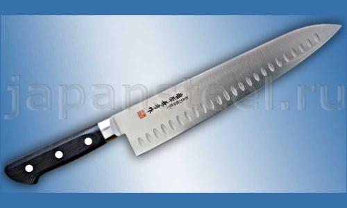 Нож кухонный Fujiwara Kanefusa FKS-27 Gyuto 300 Molybdenum Vanadium с проточкой ― Интернет-магазин уникальных ножей и мечей