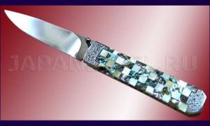 Нож складной Koji Hara Mosaic Pearl Abalone